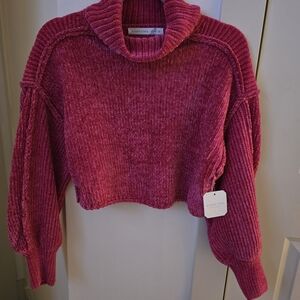 Altar'd State Fuchsia Cowl Neck Sweater